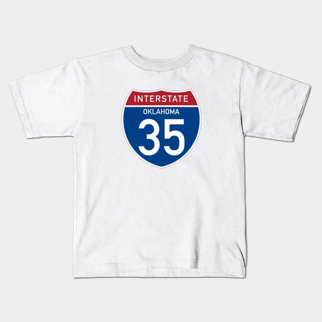 Interstate 35 - Oklahoma Kids T-Shirt by Explore The Adventure